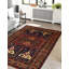 Tapis rouge foncé en laine noué à la main 4 pi 10 po x 7 pi 7 po Jules Serapi