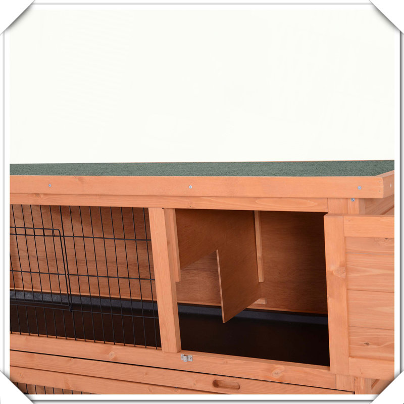Cage à lapin en bois à 2 étages avec portes verrouillables et toit étanche, Café, H 36,5 po x l 19,8 po x P 53,8 po