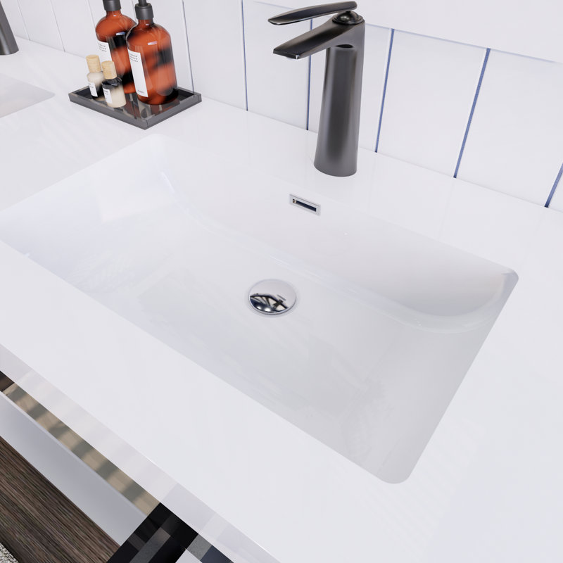 Ensemble de meuble-lavabo double mural 71 "Spring, Noir lustré