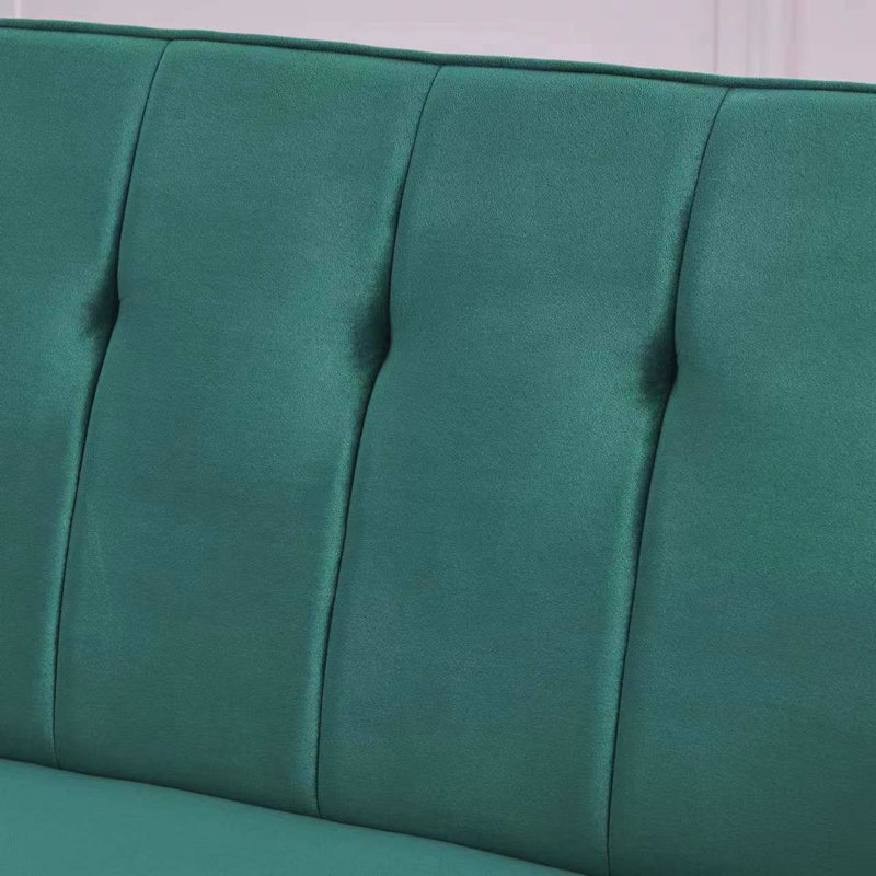 Accoudoir rond en velours 72,5 po Sritha, Velours vert