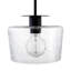 Luminaire suspendu 1 lumière Brielle noir avec abat-jour en verre glacial