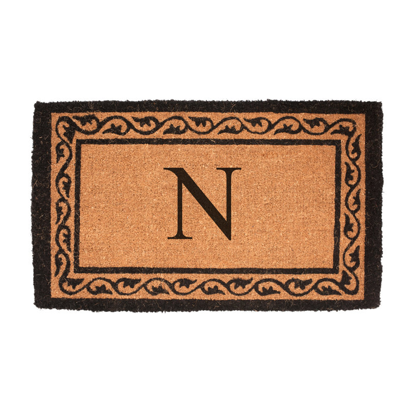 Monogram Mat Outdoor Doormat, 2'6" x 4', N