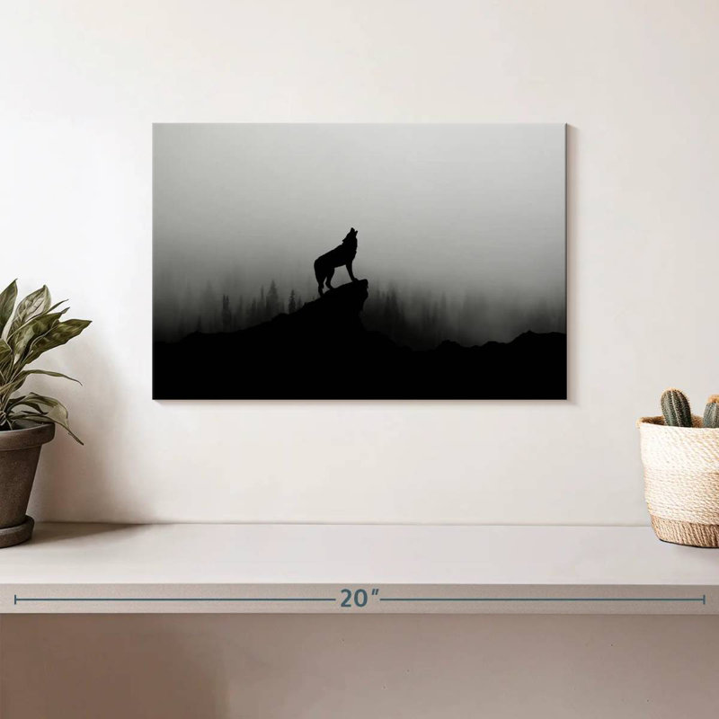 Silhouette de loup Brampt, H 8 po x l 12 po