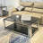 47.24" Wide Rectangular Coffee Table With Tempered Glass Top, Stainless Steel Double-layer Coffee Table For Living Room-345658003-345658004