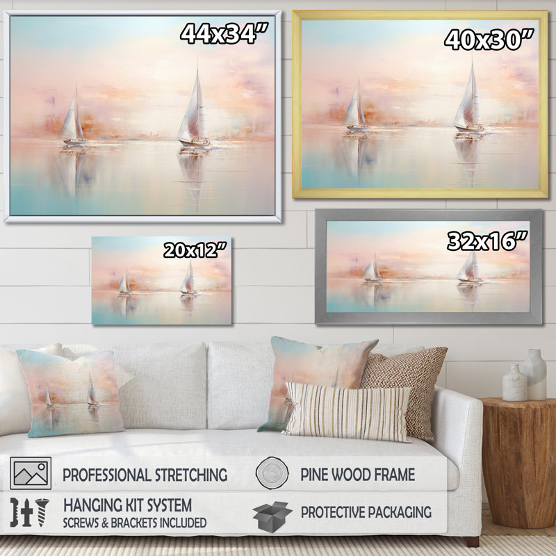 Minimalisme voilier Rhythms V sur impression sur toile, H 34 po x l 44 po, Toile tendue