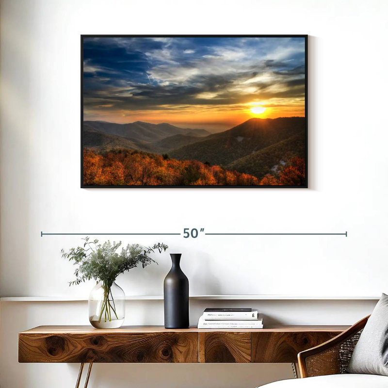 Shenandoah Sundown, Cadre flottant noir, 37 po x 25 po