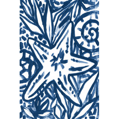 Brushy Beach Batik III - Wrapped Canvas Painting