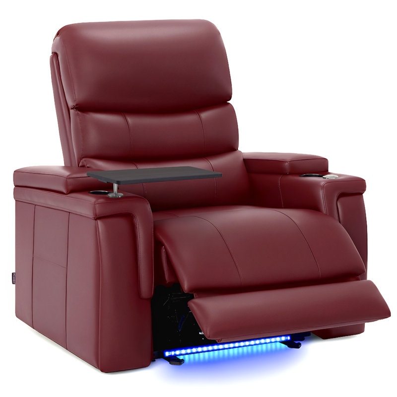 Power Reclining Home Theater Seating with Adjustable Headrest & Lumbar Support, Burgundy