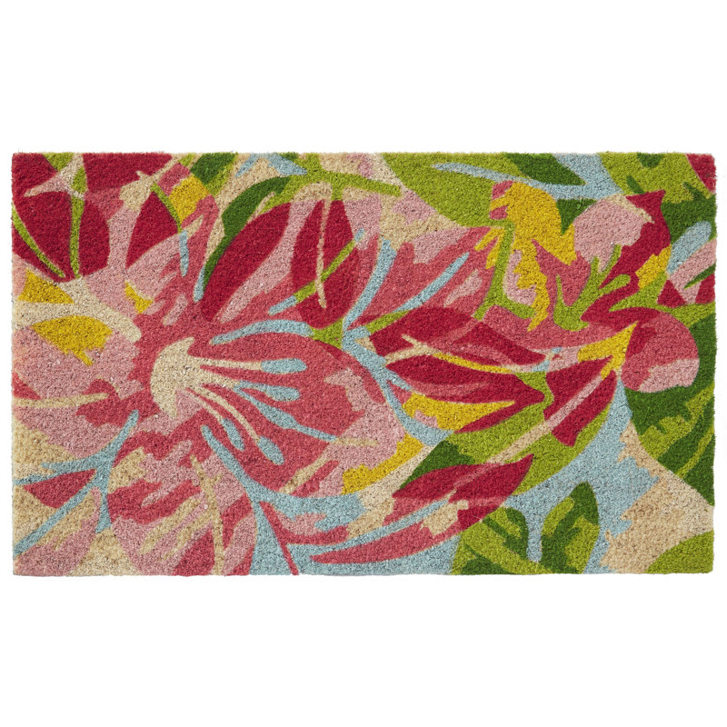 Hibiscus Pink Outdoor Doormat, Pink