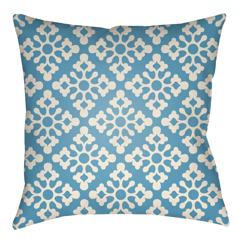 Litchfield Ladson Floral Throw Pillow, 16" H x 16" W, Onyx Black/Ivory