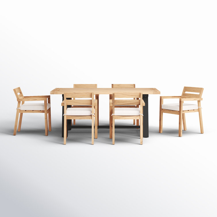 Ivo 78.75'' Rectangular Outdoor Dining Set with Cushions
