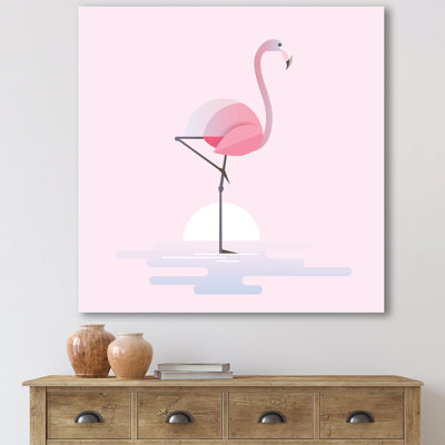 Flamant rose debout - Impression sur toile