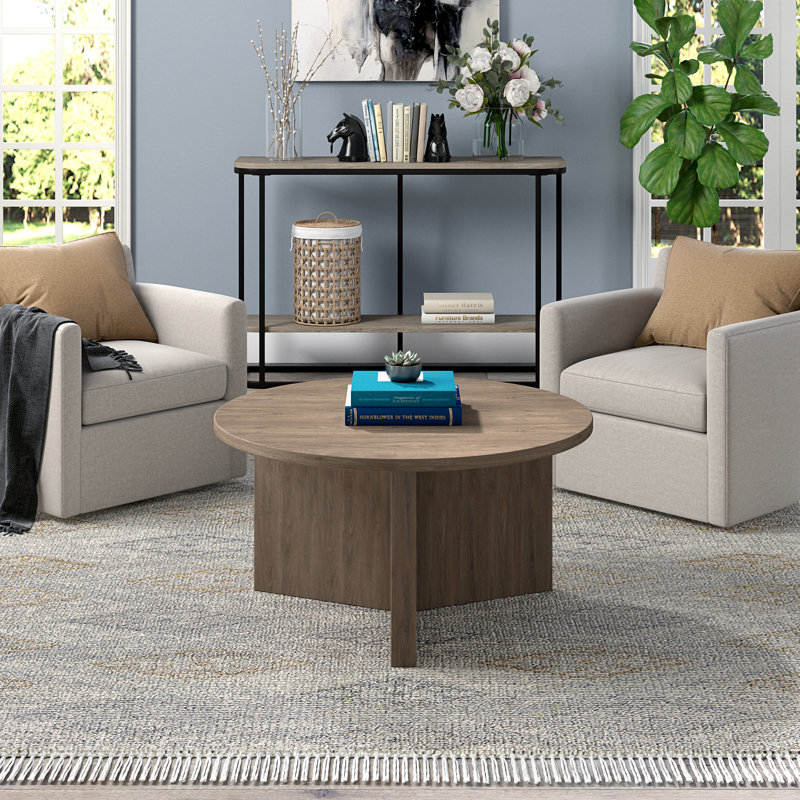 Kjartan Pedestal Coffee Table, Grey Oak