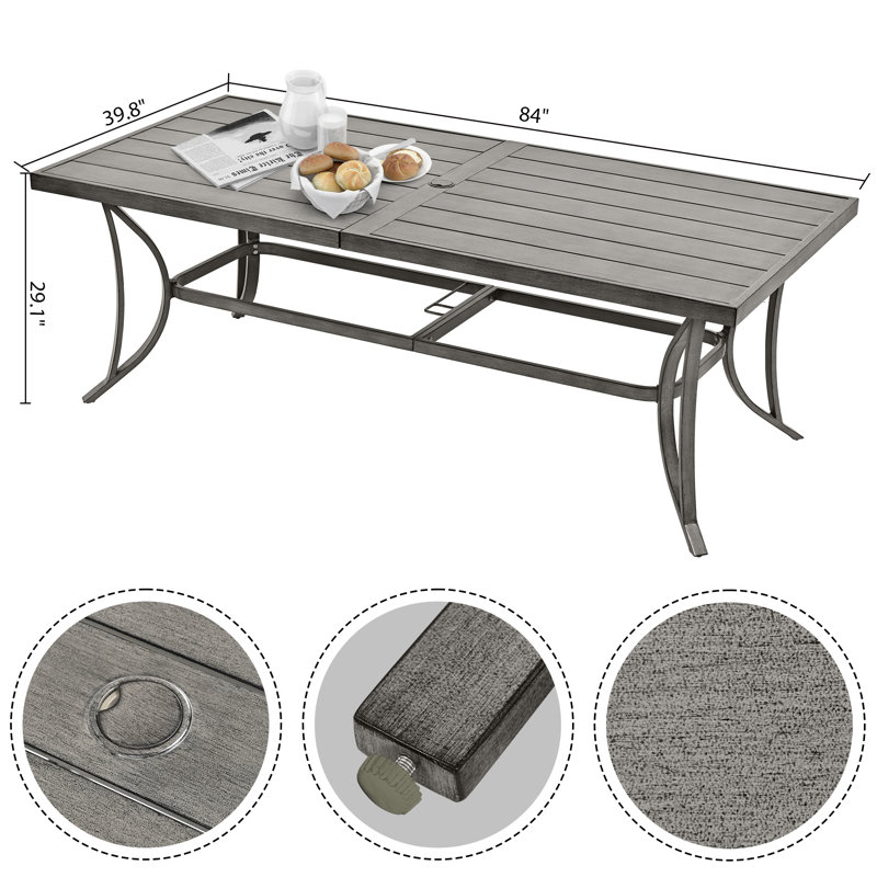 Freada 8 - Person Patio Dining Set with Rectangular Table , Cushions Included