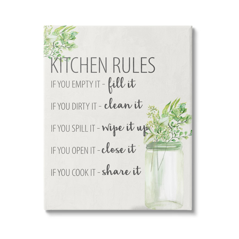 " Kitchen Rules Share It " by Kim Allen, 30" W x 40" H