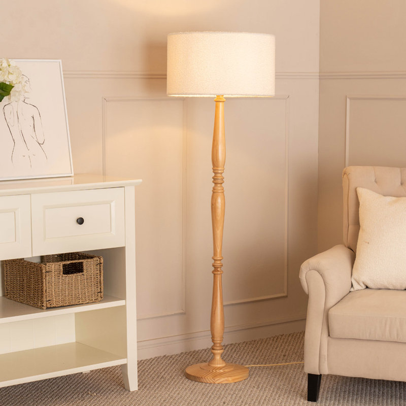 Kionte 142cm Traditional Floor Lamp, Natural