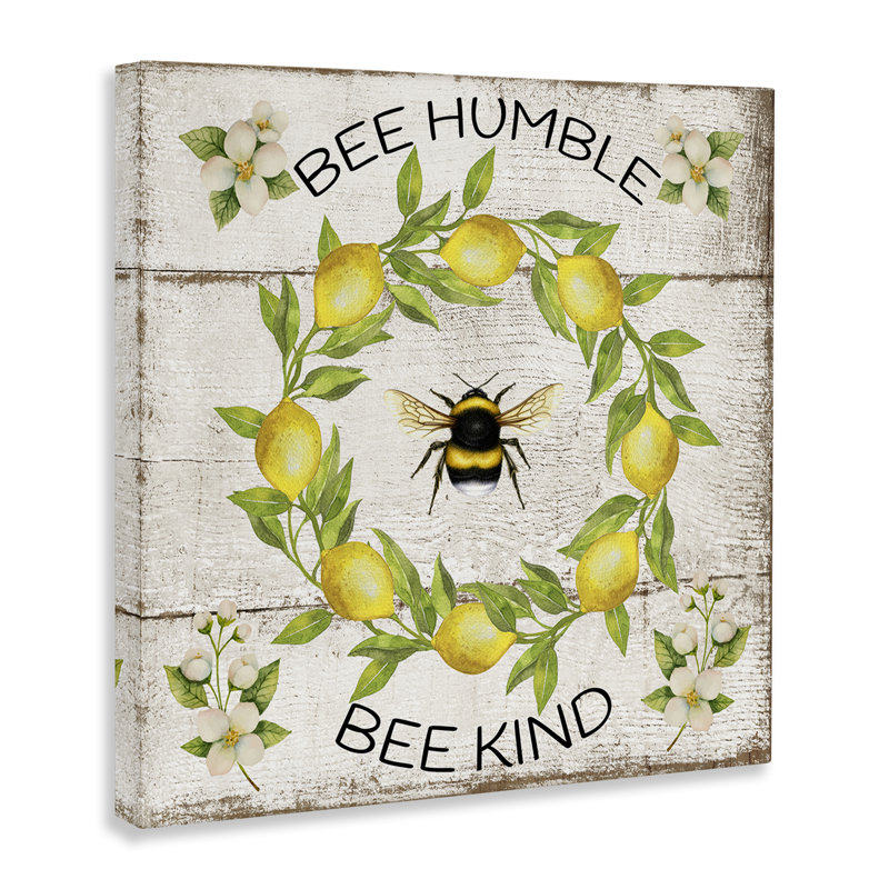 Art mural sur toile abeille humble et aimable par Creatif Belle bp-554_CN, H 17 po x l 17 po