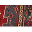 Tapis rouge en laine des années 1980 de 6 pi 7 po x 10 pi 8 po Durgabai