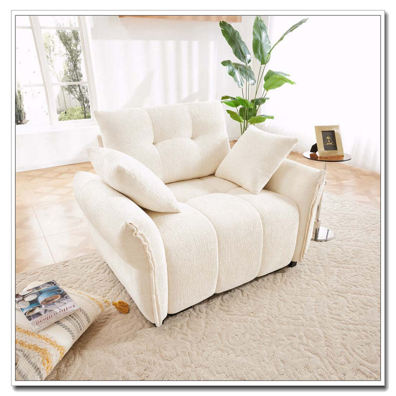 Chaise en chenille, Blanc, No