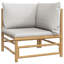 Ensemble de canapé de jardin extérieur en polyester et bambou gris clair