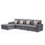 Canapé modulaire réversible 4 pièces en tissu de lin avec coussins et pieds interchangeables Modern Canapé-927400246