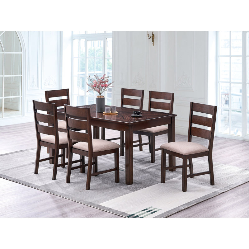 Table rectangulaire moderne en bois massif avec plateau en bois massif