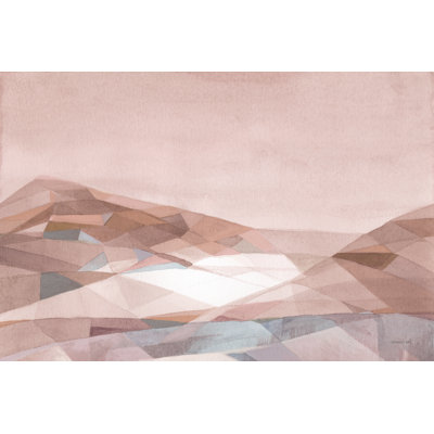 Warm Geometric Mountain 1 Piece Wrapped Canvas Painting