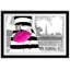 «Let's Meet», impression sur toile encadrée en blanc / rose / noir-20086936-23654357