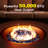 30" Propane Gas Fire Pit Table Outdoor Round Firepit Outside Patio Deck Garden Backyard LED with RGB Light Strip, Gas Fire Table, 50,000 BTU Burner and Tank Storage