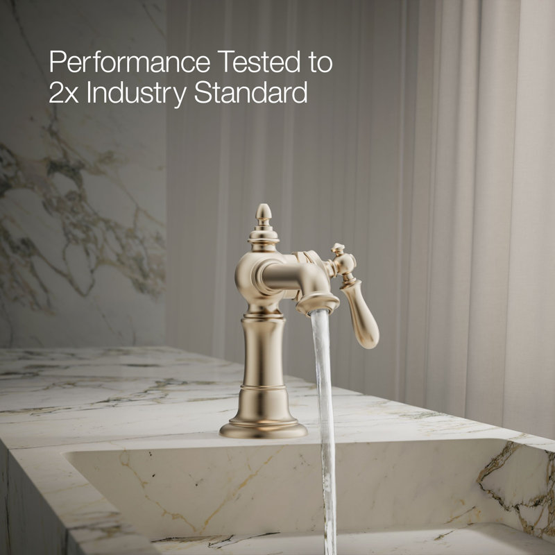 Artifacts® Single Hole Bathroom Faucet with Drain Assembly, Vibrant Brushed Bronze