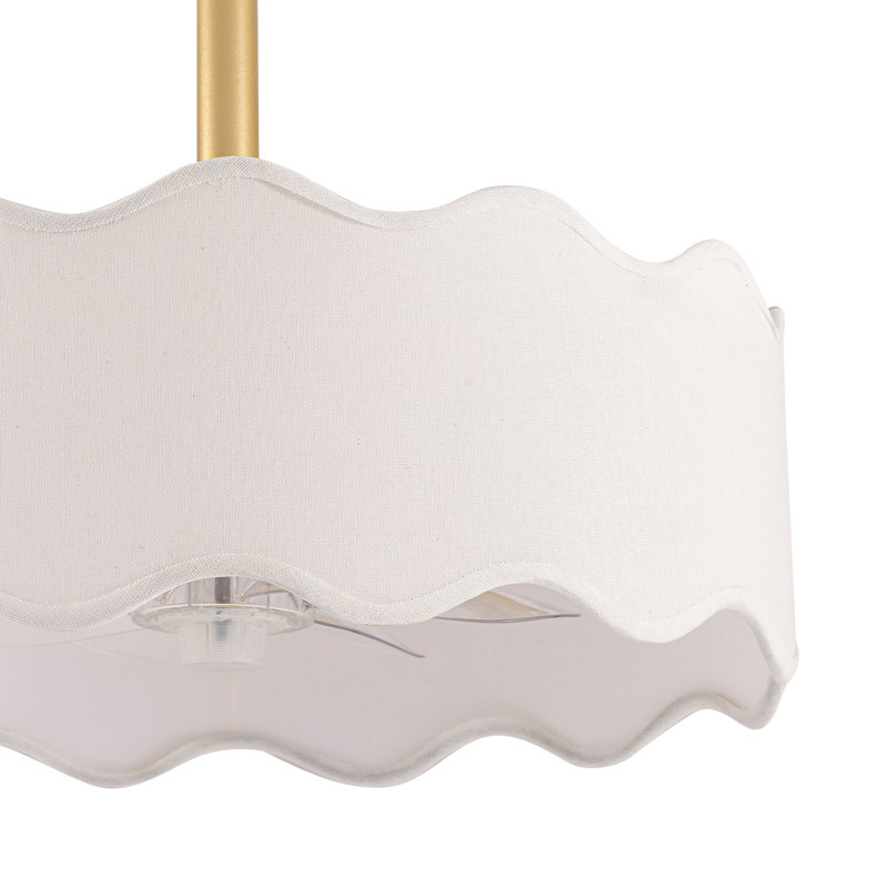 Ventilateur de plafond en cage 18 po avec lumière et télécommande Boho, ventilateur de plafond doré avec lumière, ventilateur de plafond Coastal Chandelier pour chambre à coucher, salon, chambre de bébé
