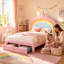 Lit double tapissier arc-en-ciel pleine grandeur, lit plateforme en velours avec tiroir de rangement, cadre de lit rose coloré, aucun sommier requis pour la chambre à coucher-1350445925