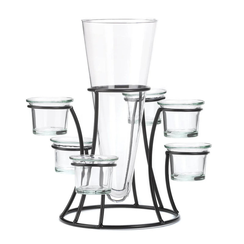Support à bougie circulaire avec vase