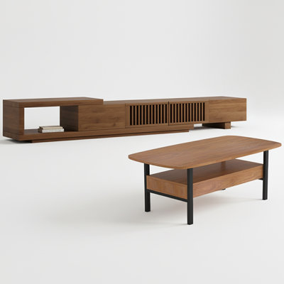 Mid-century Modern Tv Stand And Coffee Table (set Of 2)