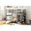 Lit superposé Twintwin avec garde-corps et rangement gris pour dortoir de chambre à coucher-541515520