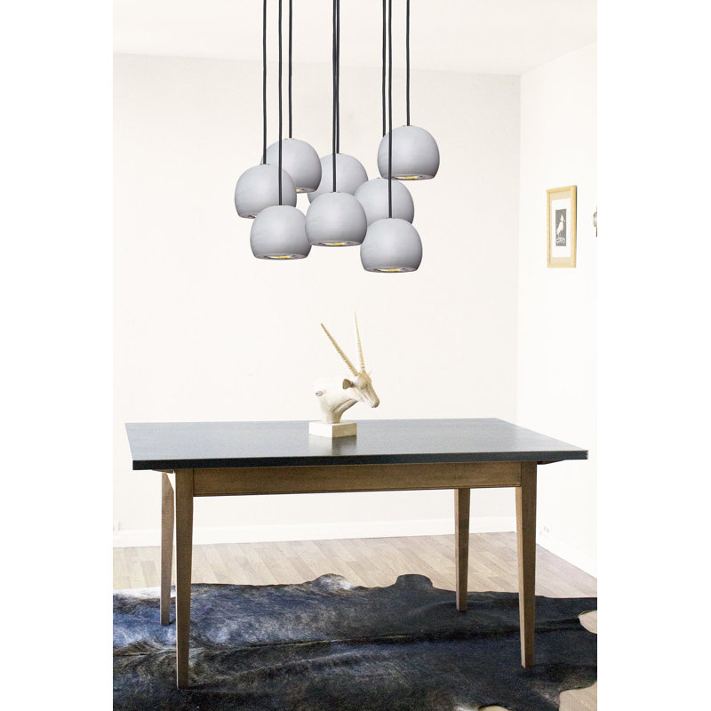 8 - Light Chandelier, 36" H x 24" W x 24" D, Black, White