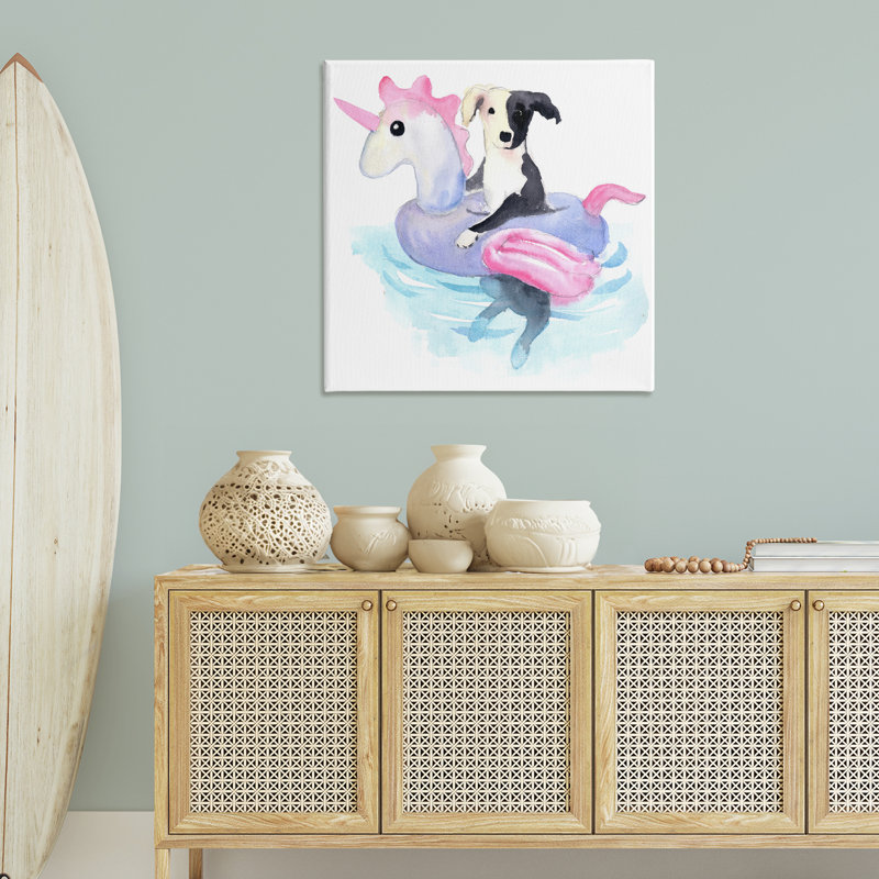 «Sandy Dog Pool Float» par Geoff Allen, H 36 po x l 36 po
