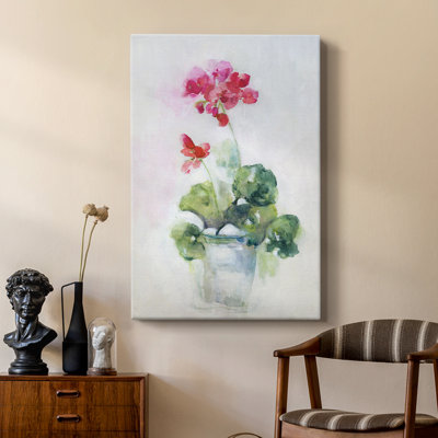 Soft Geranium I -Custom Wrapped Gallery Cavas