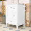 Meuble-lavabo 3 tiroirs avec lavabo en céramique, structure en bois massif et rangement de porte latérale-131183436