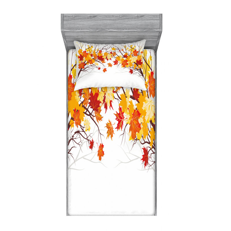 Fall Microfiber Sheet Set, Twin XL Sheet Set + Fitted Sheet + 1 Pillowcase