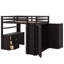 Lit mezzanine double avec tiroirs, bureau et garde-robe-478378610
