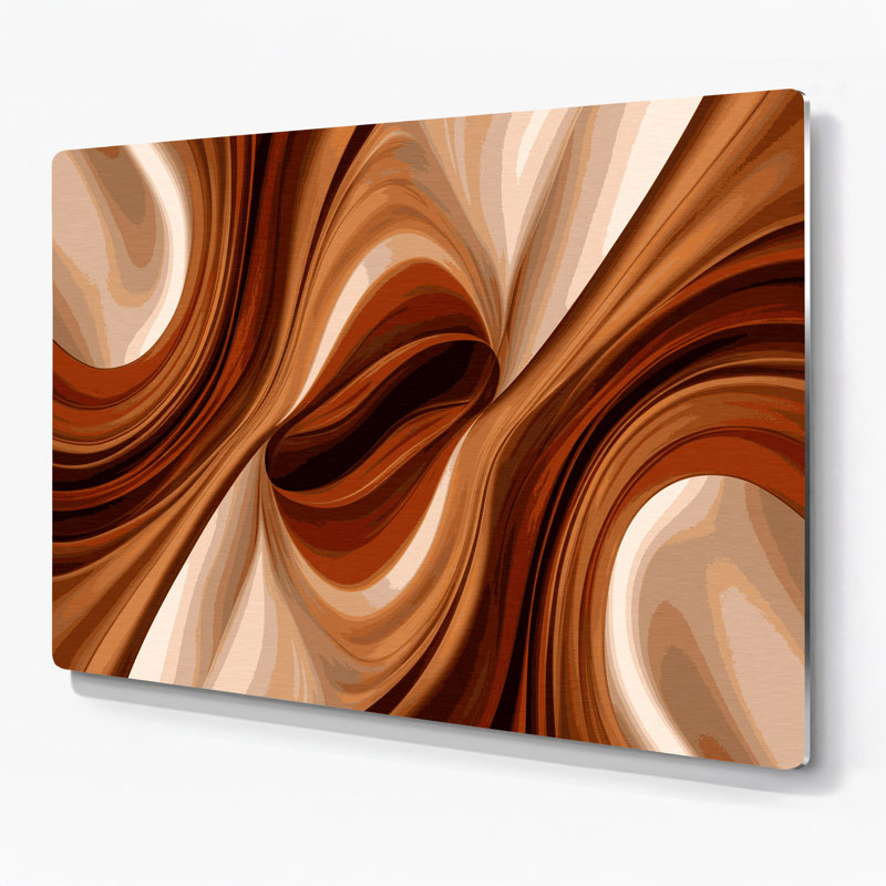 Gradient Abstract 52 Brown Metal Wall Art, 11" H x 14" W