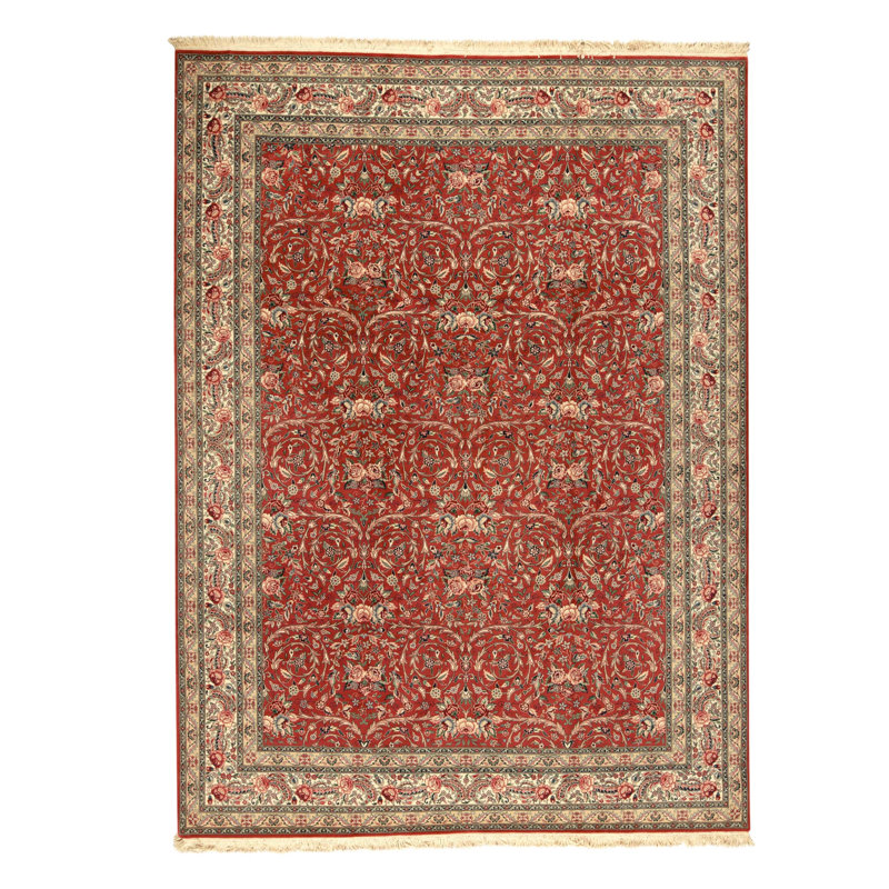 Tapis rectangulaire en laine noué à la main