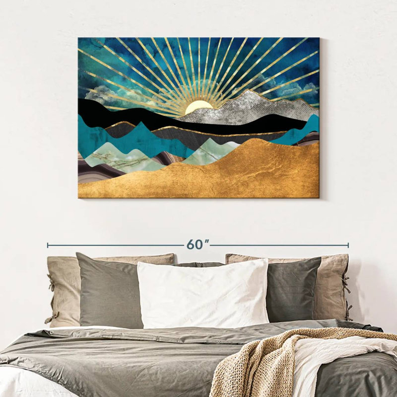 Impression sur toile Mountain Sunset II, H 32 po x l 48 po x P 1,25 po