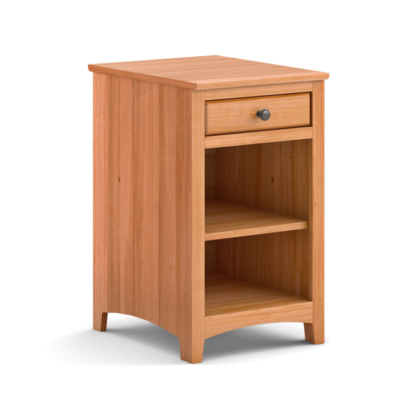 Rangement de bureau en bois massif Malani, Naturel