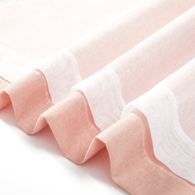 Rod Pocket Double layer Window Valance, 52" W x 19" L, Pink