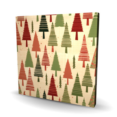 Christmas Tree Pattern Orange Canvas | Home Decor Accent