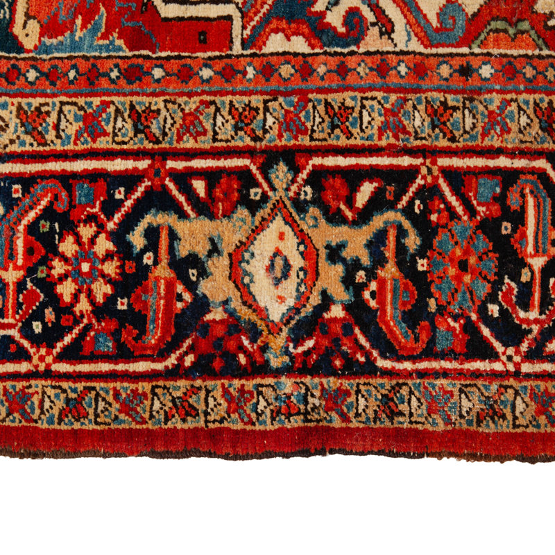 Red Vintage Persian Heriz Rug - 9'6"" x 12'11""