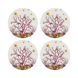 Coral Reef Vegan Leather Round Pebble Placemat
