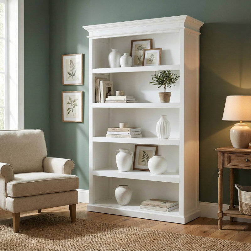 Orson Bookcase 77.17" H x 59.06" W, 5 Shelves( 77.17" H x 59.06" W x 18.9" D)
